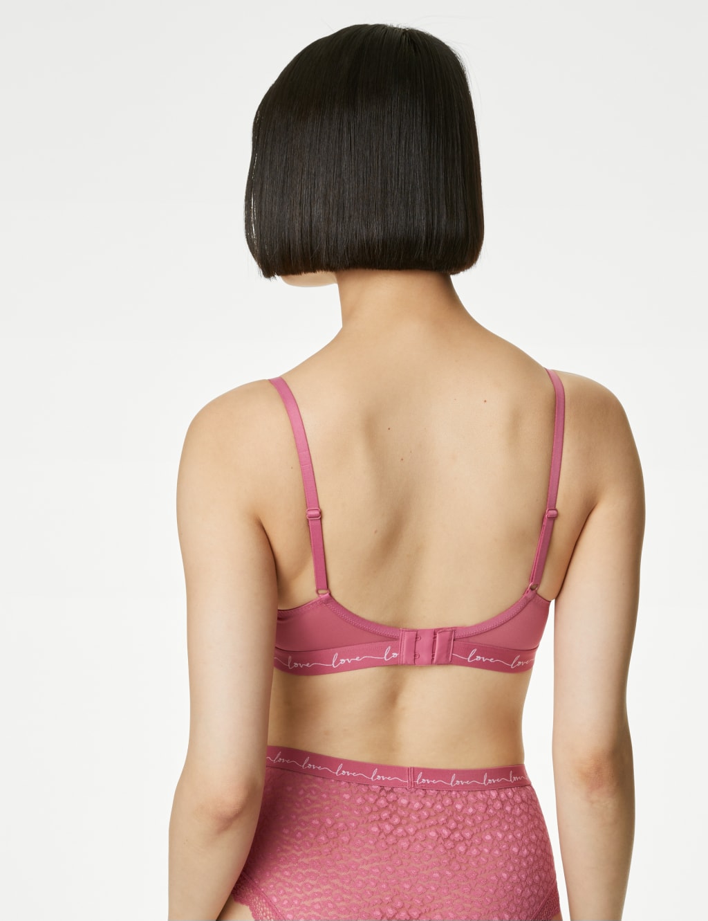 3pk Lace Trim Wired Plunge Bras A-E image 4