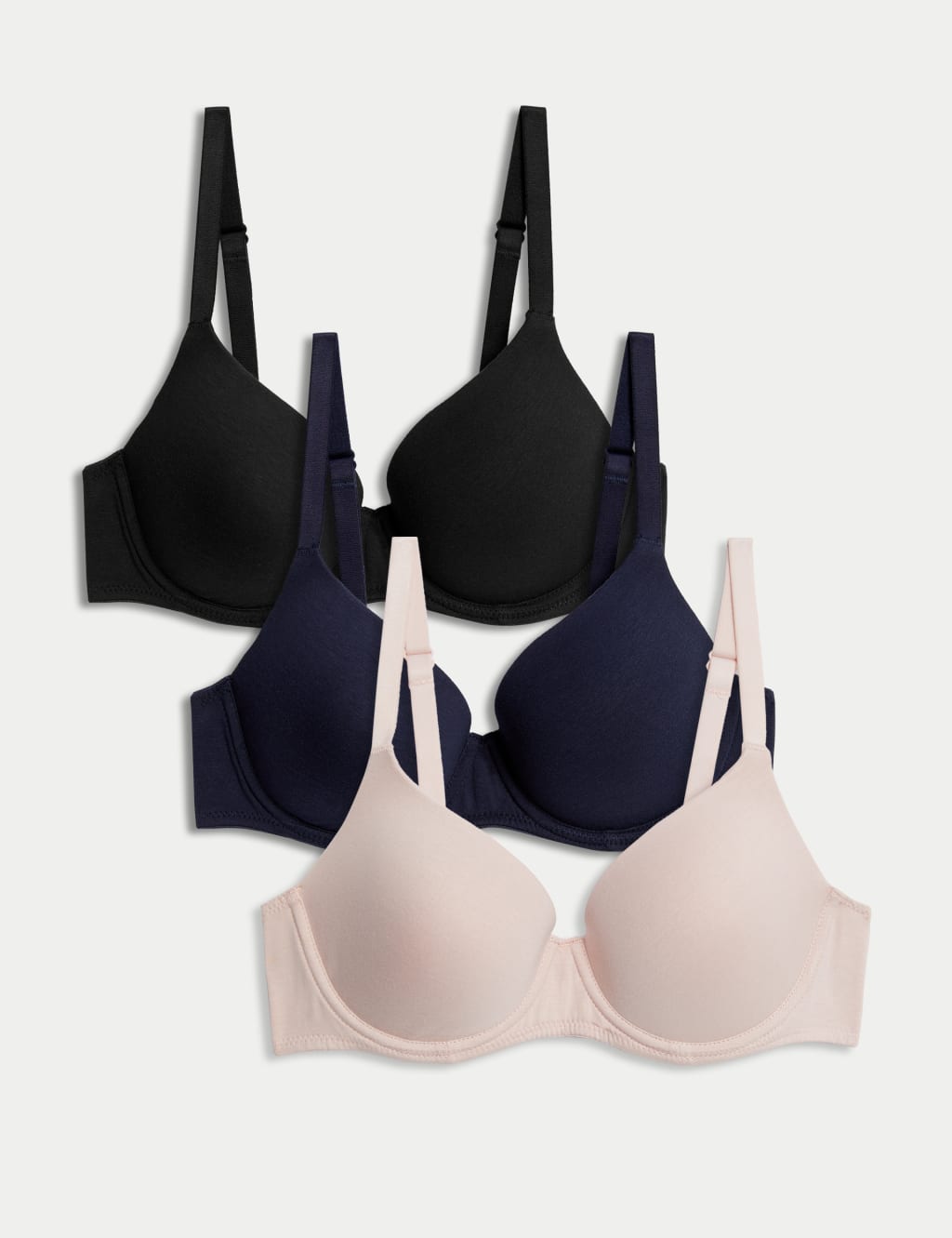 3pk Wired Full Cup T-Shirt Bras A-E image 1