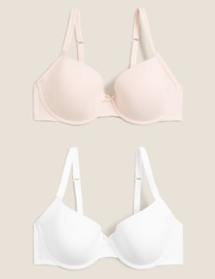 2pk Cotton Underwired Balcony Bras