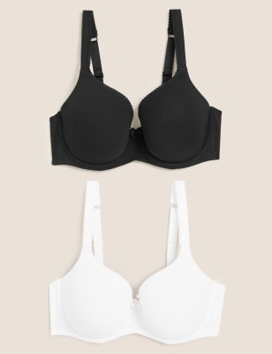 2pk Cotton Wired Full Cup Bras A-E