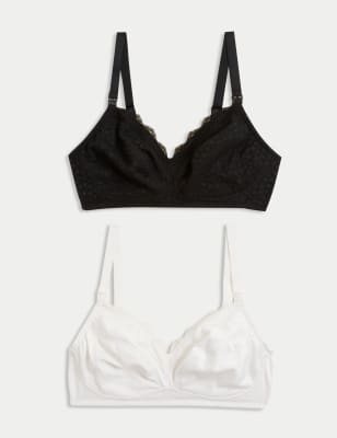 Lace & Mesh Nursing Bra Set B-H