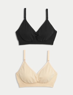 2pk Non Wired Nursing Bras A-D, M&S Collection