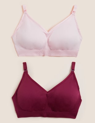 2pk Seamless Full Cup Nursing Bras, M&S Collection, M&S