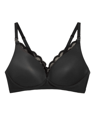 

Womens M&S Collection Lace Sumptuously Soft™ Padded Nursing Bra B-E - Black, Black