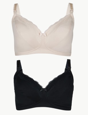 Lot de 2&nbsp;soutiens-gorge de grossesse en coton, bonnets&nbsp;C&nbsp;&agrave;&nbsp;K