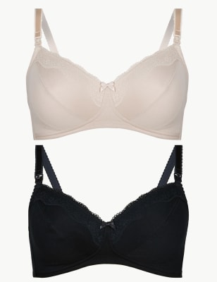Lot de 2&nbsp;soutiens-gorge de grossesse en coton, bonnets B&nbsp;&agrave;&nbsp;I
