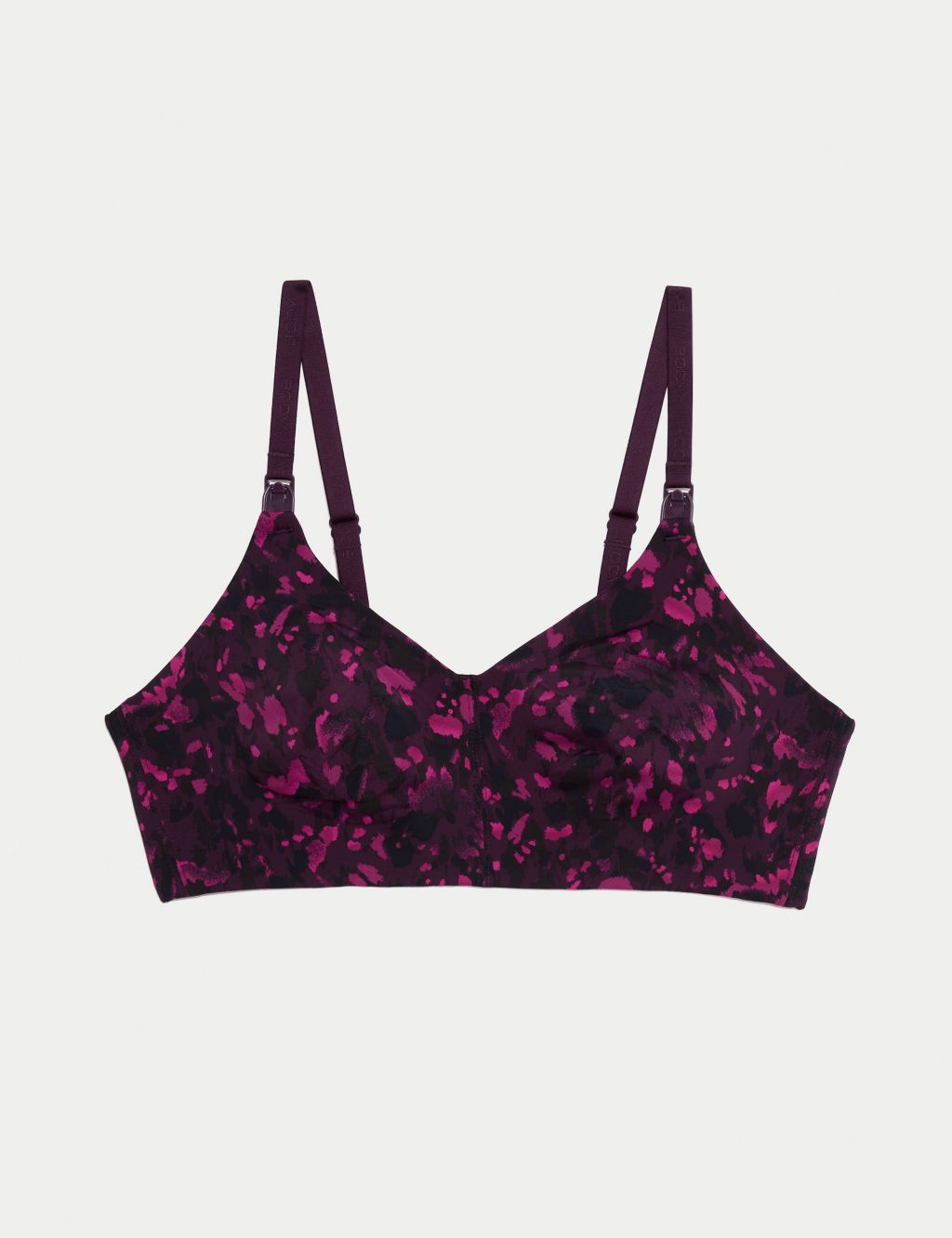 HANDMADE NON WIRED Top twist front black purple roses Small 30A 32A Molke  bra £13.99 - PicClick UK