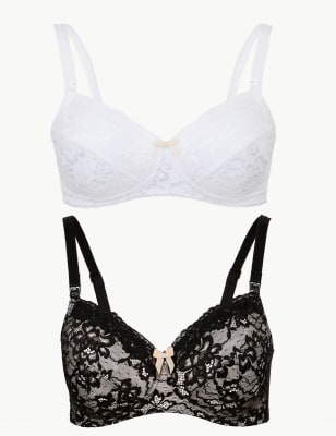 Lot de 2&nbsp;soutiens-gorge d&rsquo;allaitement non ampliformes, bonnets embo&icirc;tants B&nbsp;&agrave;&nbsp;I