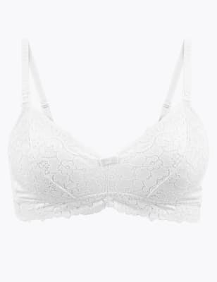 Soutien-gorge d&rsquo;allaitement style bustier non ampliforme en coton et dentelle