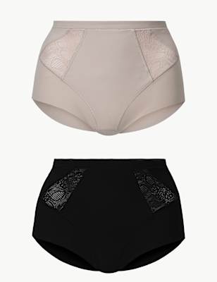 Lot de 2&nbsp;shortys &agrave; maintien l&eacute;ger, effet sculptant