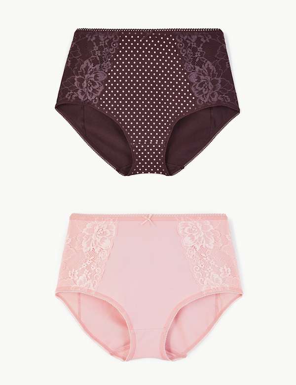 2 Pack Lace Full Control Shaping Knickers