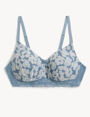 

Womens M&S Collection Bügelloser Post-OP-BH mit Muster (A-E) - Blue Mix, Blue Mix