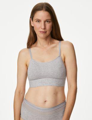Marks And Spencer Womens M&S Collection Cotton Non-Wired Post Surgery Cami Bra A-H - Grey Marl, Grey Marl