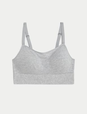 Womens M&S Collection Cotton Non-Wired Post Surgery Cami Bra A-H - Grey Marl, Grey Marl