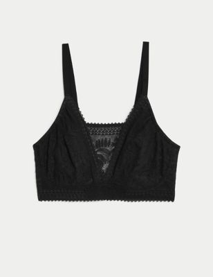 Black lace non-wired bra