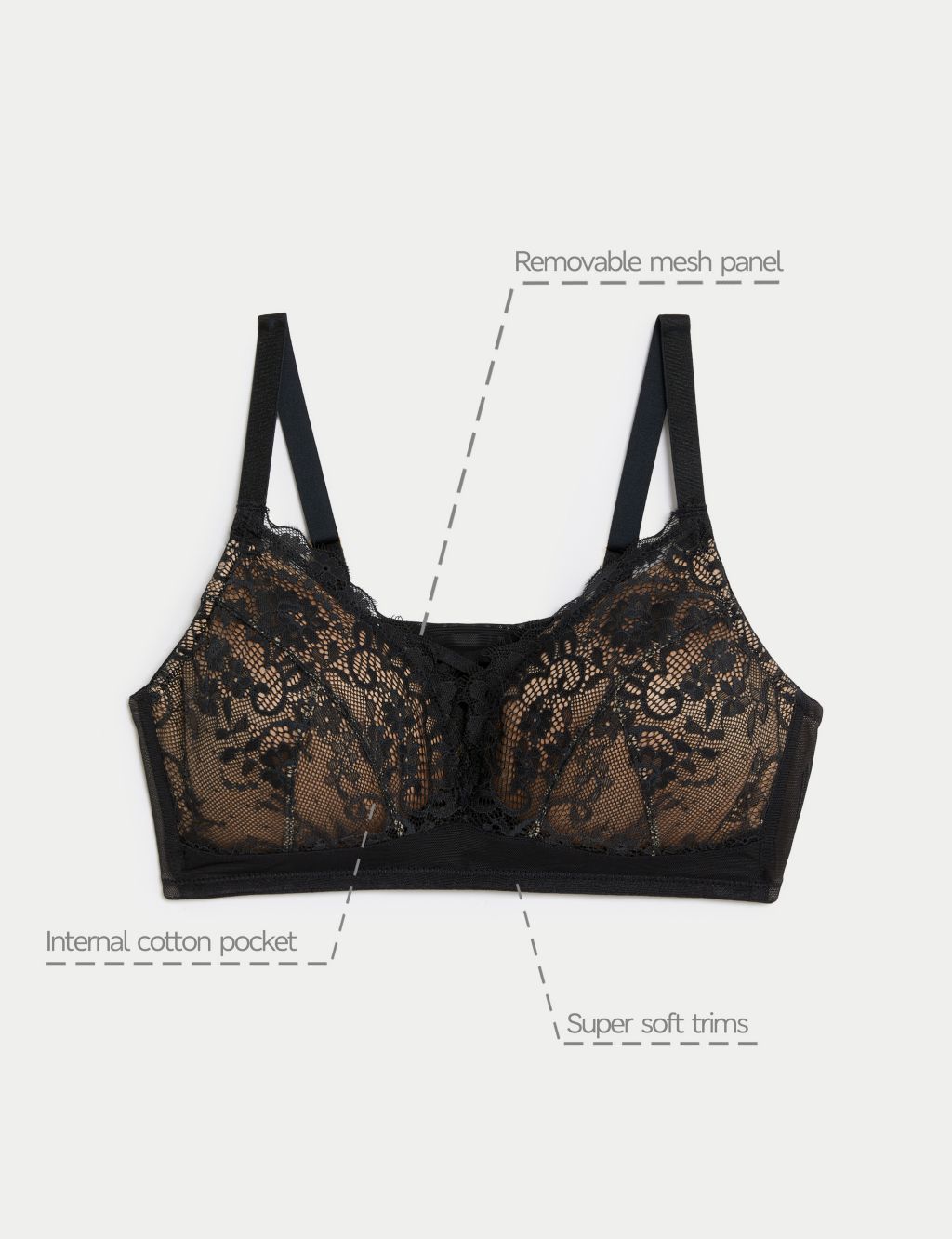 Lace Non Wired Post Surgery Bra image 8