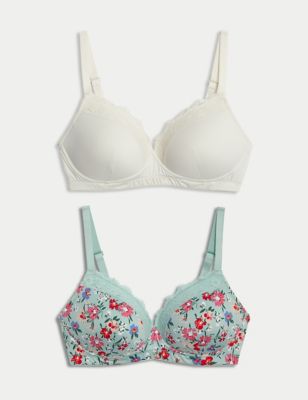 Marks & Spencer Pack of 2 Non-Wired Lightly Padded Post Surgery Bras T331879