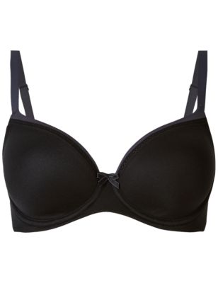 Womens M&S Collection Sumptuously Soft™ Full Cup T-Shirt Bra A-E - Black Mix