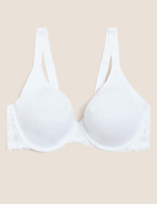 

Womens M&S Collection Wild Blooms Wired Plunge Bra A-E - White, White