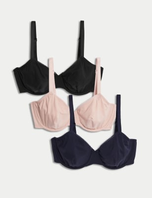 MARKS & SPENCER M&S 3pk Cotton Wired Full Cup Bras A-E - T33/2104