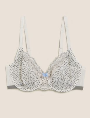 

Womens M&S Collection Lace Trim Underwired Full Cup Bra A-E - Medium Grey Mix, Medium Grey Mix