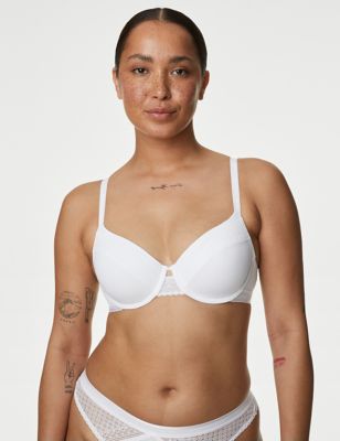 Body By M&S Womens Cotton with Cool Comfort Wired T-Shirt Bra A-E - 32A - White, White