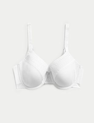 Body by M&S - Womens Cotton with Cool Comfort Wired T-Shirt Bra A-E - 32A - White, White