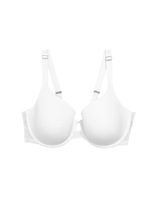 

Womens M&S Collection Shape Define™ Striped Wired T-Shirt Bra A-E - White, White