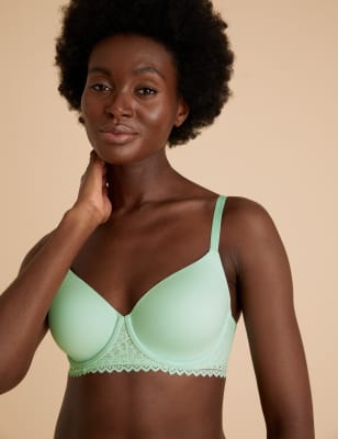 

Womens M&S Collection Sumptuously Soft™ Underwired T-Shirt Bra A-E - Light Green, Light Green