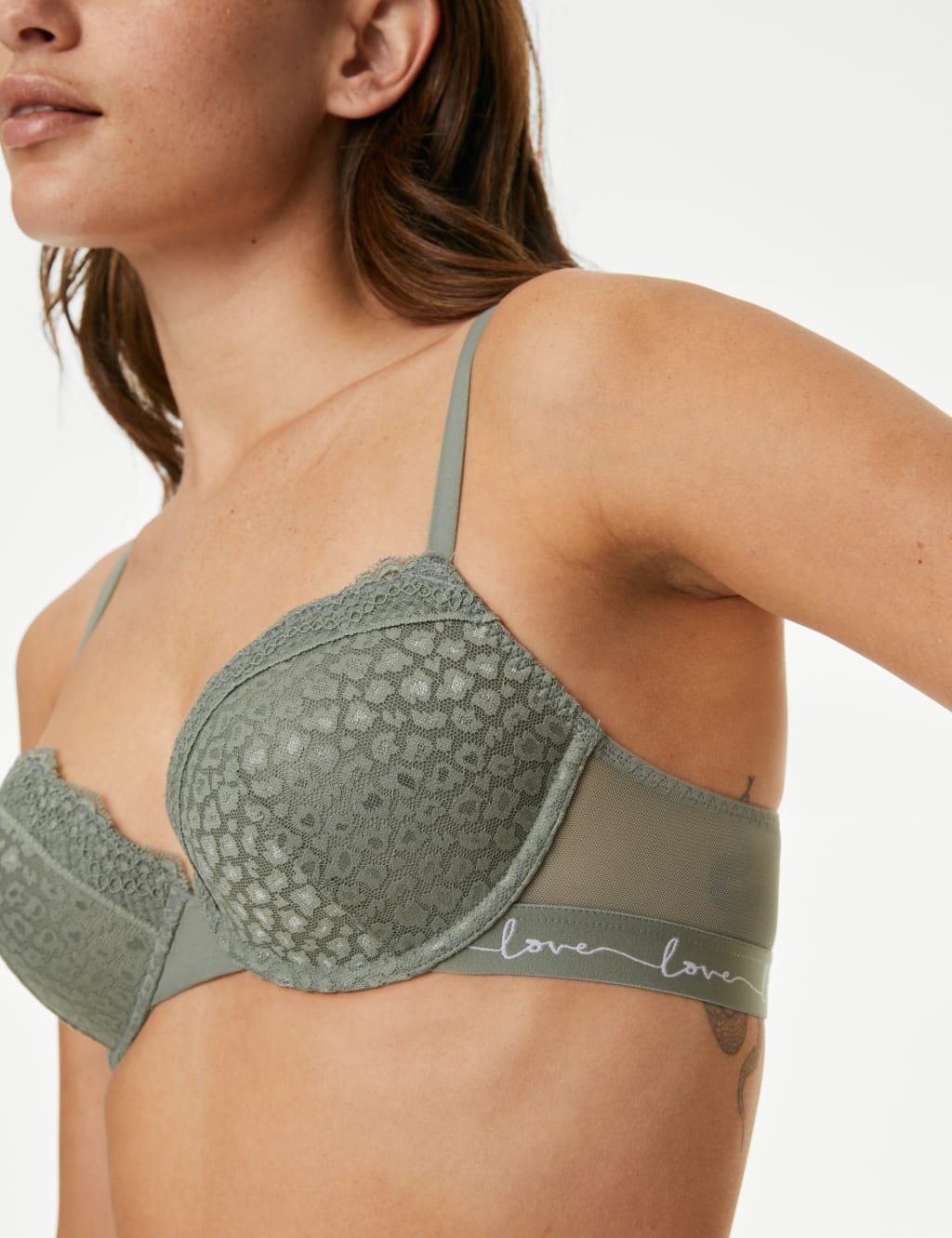 3pk Lace & Mesh Wired Balcony Bras A-E image 3