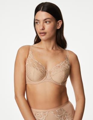 M&S Womens Lace Wired Full Cup Bra A-E - 36E - Rose Quartz, Rose Quartz,White,Black,Opaline