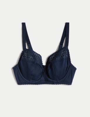 Buy Gorgeous Lace Balcony Bra In Navy