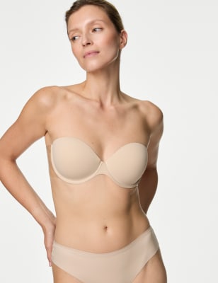 Microfibre strapless bra