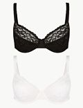 2 Pack Louisa All Over Lace Non-Padded Full Cup Bras B-DD