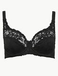 Jacquard & Lace Non-Padded Full Cup Bra A-D