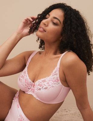 Marks And Spencer Womens M&S Collection Wild Blooms Wired Full Cup Bra A-E - Soft Pink, Soft Pink