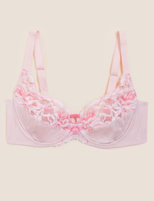 M&S Womens Wild Blooms Wired Full Cup Bra A-E - 32A - Soft Pink, Soft Pink
