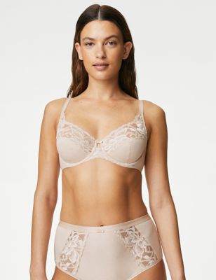 Buy Marks & Spencer Padded Non Wired Full Coverage Lace Bra - Opaline at  Rs.934 online