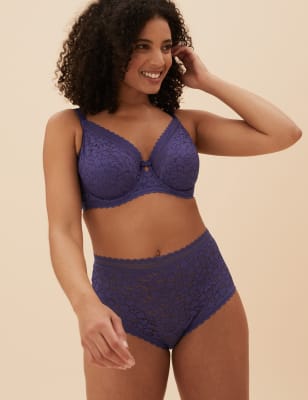 

Womens M&S Collection Sujetador de copa completa sin relleno de algodón y encaje para copa A-E - Marine, Marine