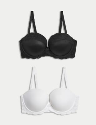 MARKS & SPENCER Lace Wired Push-Up Bra T336761BLACK (34C) Women