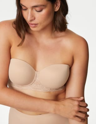 Longline Low Back Padded Strapless Bra A-DD, M&S Collection