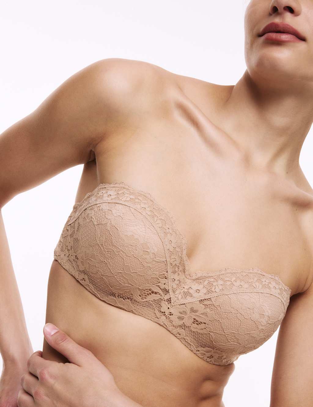 Lace Wired Strapless Bandeau Bra A-E image 7