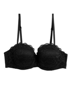 

Womens M&S Collection Lace Wired Bandeau Bra A-E - Black, Black