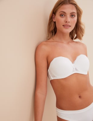 Lace Padded Bandeau Strapless Bra A-E