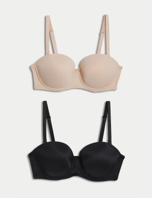 Longline Low Back Padded Strapless Bra A-DD, M&S Collection, M&S