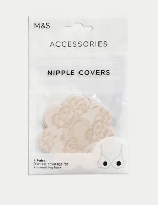 M&S Womens 4pk Nipple Covers - Opaline, Opaline,Black