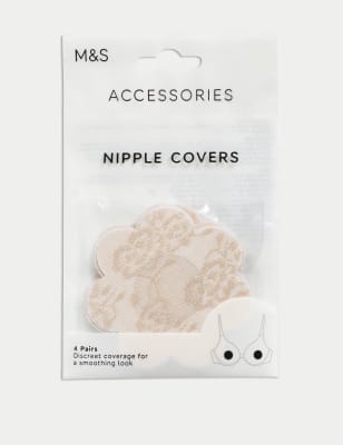 M&S Womens 4pk Nipple Covers - Opaline, Opaline,Black