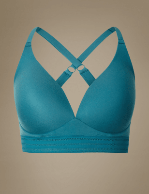 Longline Cross Over Padded Plunge Bra A-E | M&S