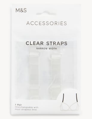 

Womens M&S Collection Abnehmbare, transparente BH-Träger in Standardbreite - Clear, Clear
