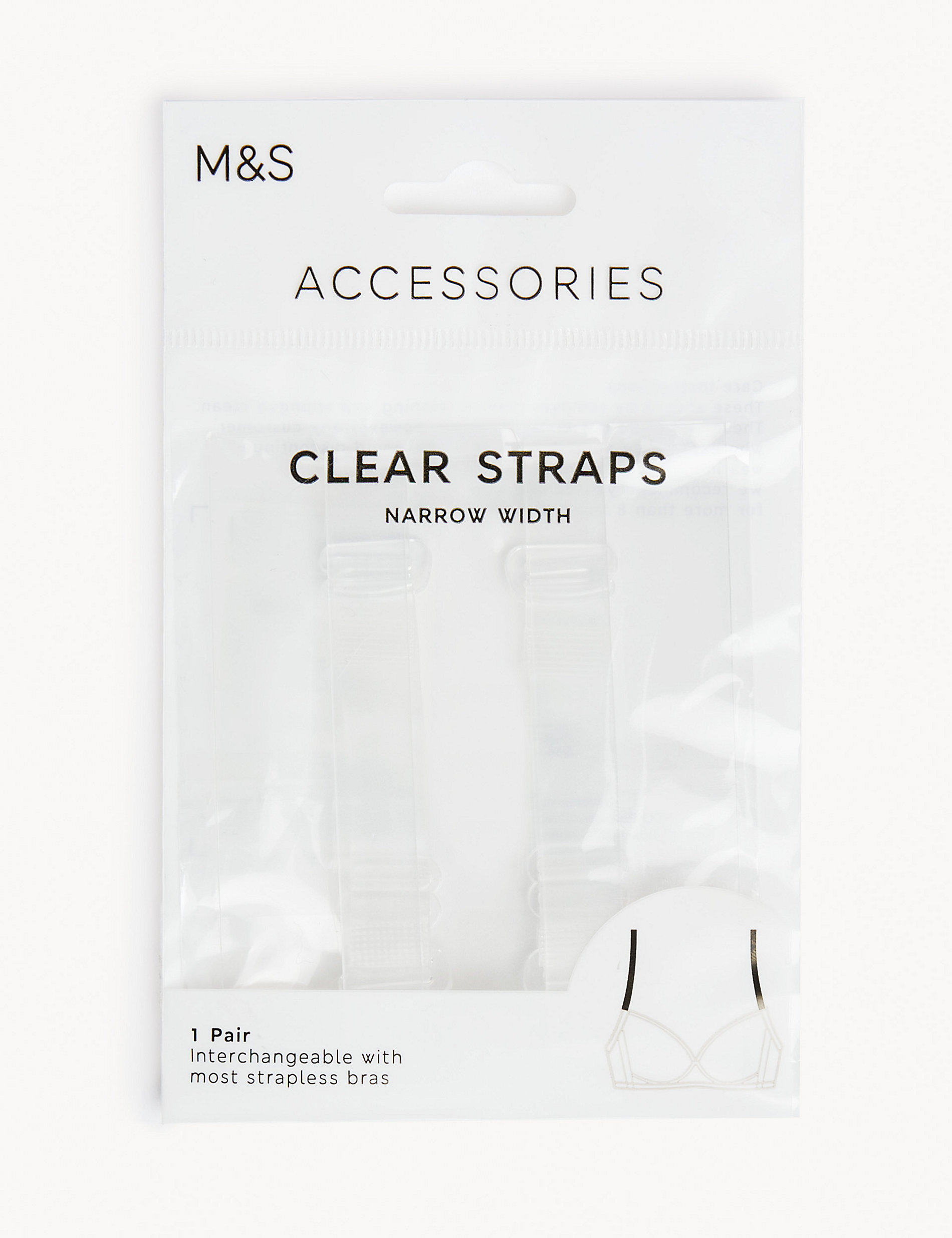 Detachable Clear Bra Straps - Standard Width